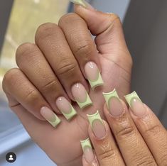 Green French Tip, Green Acrylic Nails, Green French, Girly Acrylic Nails, French Tip Acrylic Nails, Work Nails, French Acrylic Nails, Classy Acrylic Nails, Dope Nail Designs