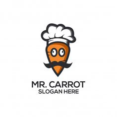 the logo for mr carrot is an orange with a mustache