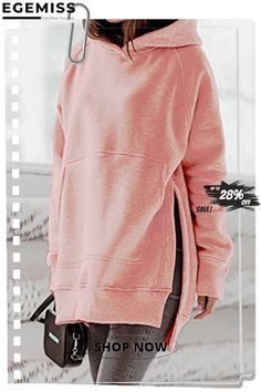 Casual Solid Solid Color Hooded Collar Tops Hoodie With Pockets For Spring, Spring Hoodie Top With Pockets, Spring Crew Neck Hoodie With Pockets, Spring Cotton Hoodie In Solid Color, Casual Solid Color Hoodie For Spring, Designer Dresses Casual, Loose Outfit, Color Pick, Collar Top