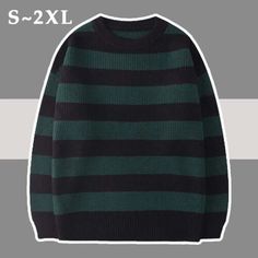 Top Rated Mens Women Oversized Knitted Striped Sweater Pullover Sweaters Loose Warm Jumper, Womens Sweaters Autumn Jumpers, Oversized Pullover Sweaters, Loose Pullover Sweater, Pull Rose, The Cardigans, Striped Knitted Sweater, Pull Oversize, Women Sweaters Winter, Winter Pullover