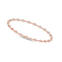 This one-of-a-kind tennis bracelet is a unique set in intricately crafted best lab-grown diamond bezels for the perfect balance between bold and beautiful. This glistening bracelet can be worn as an everyday accessory or savored for special occasions to add charm to your look. Hand Set Diamond Tennis Bracelet In Rose Gold, Stackable Diamond Gold Bracelet, Diamond Bangle With Bezel Setting, Rose Gold Hand Set Diamond Tennis Bracelet, Diamond White Stackable Diamond Bracelets, Rose Gold Round Tennis Bracelet Hand Set, Rose Gold Hand Set Tennis Bracelet, Stackable Diamond Bracelet, Stackable Diamond Bracelet Fine Jewelry