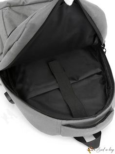 BirdinBag - Timeless Minimalist Backpack Gray School Bag With Anti-theft Pocket, Casual Solid Color Backpack For On-the-go, Gray Rectangular Backpack With Anti-theft Pocket, Gray Softback Backpack With Adjustable Strap, Solid Backpack With Adjustable Strap For Daily Use, Commuting Backpack With Anti-theft Pocket, Casual Gray Backpack For Commuting, Casual Gray Bags For Commuting, Casual Gray Commuting Backpack