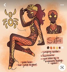 Jumping Spider Spidersona, Head Tilt To The Side Reference, Characters As Spiderman, Spidersona Name Ideas, Spider Sonas Male, Spidersona Suit, Spidersona Inspiration, Spider Woman Oc, Spidersona Design