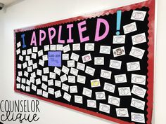 a bulletin board with writing on it that says applied