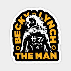 a sticker with the words berylinch and an image of a man