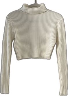 Fitted White Ribbed Cropped Sweater, Trendy White Ribbed Cropped Sweater, Fitted Cropped Sweater With Ribbed Neckline For Winter, Fitted Cream Cropped Knit Sweater, Fitted Cropped Sweater With Ribbed Collar For Spring, Spring Fitted Cropped Sweater With Ribbed Collar, Beige Cropped Ribbed Sweater, Beige Ribbed Cropped Sweater, White Ribbed Cropped Sweater