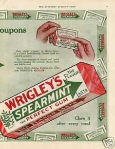 an advertisement for wrigley's spearmint gum