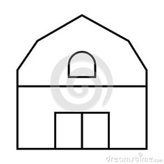 the outline of a barn on a white background