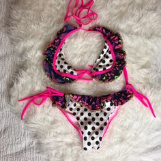 New With No Tags Never Worn!!! Bikini Size M In Photos Is The Exact One You Are Purchasing I Accept Offer Bundle Pricing. Don’t Be Afraid To Make Offers! Polka Dot Swimwear For Spring And Summer, Spring Polka Dot Swimwear, Polka Dot Swimwear For Summer Vacation, Polka Dot Summer Swimwear For Beach, Polka Dot Summer Swimwear For Beach Season, Polka Dot Swimwear For Beach Season, Playful Swimwear For Spring Party, Playful Party Swimwear For Spring, Playful Spring Party Swimwear