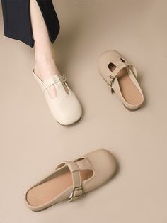 Advbridge Female Shoes Slippers Soft Cover Toe Platform Slides 2023 Comfort Rubber Flat PU Retro Casual Leisure Flat Shoes Female Ladies' Ivory Shoes, Driving Shoes Men, Female Shoes, Elegant High Heels, Platform Slides, Elegant Shoes, Gold Shoes, Beige Shoes, Casual Sport Shoes