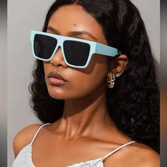 Baby Blue Retro Sunglasses New Bon Prix, Chromatic Aberration, Retro Sunglasses, Square Sunglasses Women, Fashion Sunglasses, Summer Women, Sunglasses Accessories, Baby Blue, Custom Color