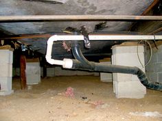 pipes and piping in an unfinished basement