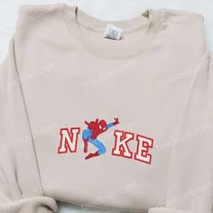 Spider-Man x Nike Embroidered Shirt, Marvel Superhero Embroidered Hoodie, Nike Inspired Embroidered Sweatshirt (4) Maroon Hoodie, Bespoke Clothing, Hoodie Material, Blue Sweatshirt, Embroidered Hoodie, Embroidered Sweatshirts, Embroidered Shirt, Colorful Hoodies, Personalized Products