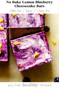 no bake lemon blueberry cheesecake bars