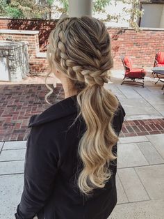 Braided Hairstyle Bridesmaid, Braided Hairstyles Homecoming, Braided Pageant Hairstyles, Braided Maid Hairstyles, Bridesmaid Hairstyles Braid Ponytail, Western Formal Hairstyles, Prom Hair Styles Braids, Prom Braid Hairstyles To The Side, Prom Hairstyles Ponytail Braid