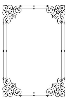 an ornate frame with scrolls and stars