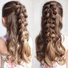 Fancy Little Girl Hairstyle with Braidslook Cute Braided Hairstyles, Long Layered Haircuts, Flower Girl Hairstyles, Girls Hairstyles Braids, Girls Braids, Long Hair Girl, Long Hair Cuts, Kids Hairstyles, Hair Tutorial