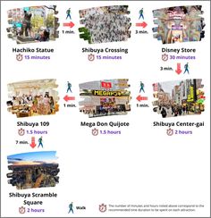 an info sheet showing the locations of different shops in tokyo, japan and other countries