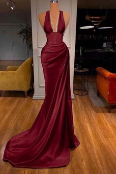 1 new message Hollywood Dress Up Ideas, Hollywood Dresses Prom, Dream Prom Dresses, Hollywood Gowns, Prom Dresses V Neck, Deep Red Dress, Prom Dress Elegant, Prom Dresses Burgundy, Dream Prom Dress