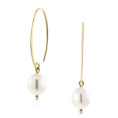 Freshwater cultured pearls make these fun but classy drop earrings with oval wires, in 14K yellow gold. Due to the unique nature of pearls, shade of color, shape or texture may vary from photo. Classic Oval Pearl Earrings With Ear Wire, Unique Nature, Freshwater Cultured Pearls, Wire Earrings, Pearl Drop, Cultured Pearls, Pearl Jewelry, Fresh Water, Jewelry Shop