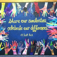 there is a sign that says share our similarities and celebrate our differences