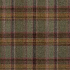 a plaid fabric with brown and green colors