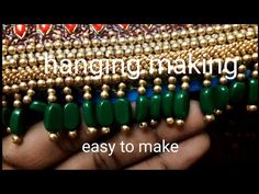 Beats Hanging Blouse, Aari Work Blouse Hangings, Aari Hangings For Blouse, Blouse Beads Work Design, Hanging Beads Blouse Design, Aari Work Tutorial For Beginners, Tablet Beads Aari Work Blouse, Beaded Tassels Tutorial, Aari Work For Beginners