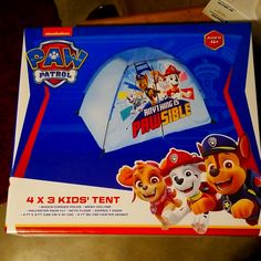 the paw patrol tent is in its box