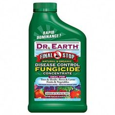 a bottle of dr earth's final stop for disease control concentrateant on a white background