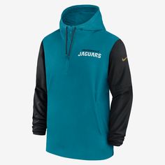 The Jacksonville Jaguars Sideline Pre-Game Player Jacket is designed with a lightweight polyester-spandex blend and mesh-lined hood to help provide premium comfort on game day. Its 4-way stretch fabric features the team’s wordmark on the chest. Pre Game, Player 1, Nike Nfl, Jacksonville Jaguars, 4 Way Stretch Fabric, Rugby Shirt, Green Jacket, Green Fashion, Lightweight Jacket