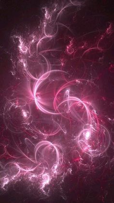 an abstract pink background with swirls and bubbles in the dark night sky, as seen from above