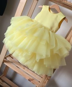 Birthday Frocks For Baby Girl, Yellow Barbie, Net Frock, Fancy Frock, Birthday Frocks, Collection Ideas, African Dresses For Kids