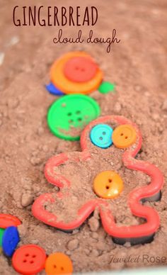 gingerbread dough with buttons in the middle