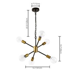 This 6-light Sputnik-style chandelier has a dynamic starburst silhouette that we love. Made from metal tubing, its central column has six sculptural arms that reach out in every direction; each arm is topped with an exposed bulb (sold separately). This versatile fixture hangs from a sloped ceiling-adaptable canopy and a length of height-adjustable chain. It’s ideal for lighting up smaller entryways or dining rooms. Plus, it's compatible with a dimmer switch, so you decide how brightly this moder Bulb Chandelier, Mid Century Lighting Pendant, Mid Century Pendant, Antique Modern, Small Entryway, Black Pendant Light, Dimmer Switch, Sloped Ceiling, Modern Classic