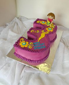 Monogram Cakes, Dora Cake, Monogram Cake, Themed Birthday Cakes, Breadsticks, Birthday Cake Kids, Bday Ideas, Number 3