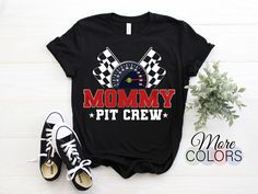 Mommy Pit Crew Racing Car Lover Gift Mom T-shirt, Race Car Theme Shirts, Race Cars Birthday, Pit Crew Shirts, Cars Birthday Party, Race Car Birthday Party, Car Lover Gifts, Race Party, Black Pit, Pit Crew