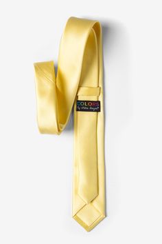 Suit up to perfection with the beautiful solid skinny ties by Peter Hayer. This microfiber pale lemon skinny tie features a refined satin finish, giving just the right amount of sheen that's perfect for formal events, important business meetings, or weddings. This durable tie is never short on style and you'll be receiving compliments for years to come. Imported. Solid Color Ties For Black Tie Events In Summer, Solid Color Summer Ties For Black Tie Events, Classic Ties For Spring, Spring Formal Tie, Formal Ties For Spring, Spring Black Tie Solid Color Ties, Solid Color Ties For Black Tie Events In Spring, Solid Color Spring Ties For Black Tie Events, Formal Suit And Tie Accessories For Spring