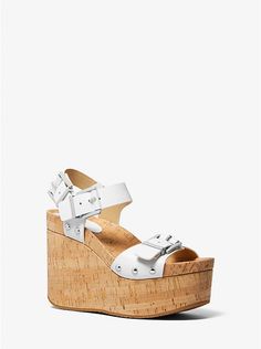 Colby Leather Wedge Sandal | Michael Kors Platform Wedges Shoes, Wedges Shoes, Leather Wedge Sandals, Colby, Leather Wedges, Bohemian Chic, Wedge Sandal, Platform Wedges, Cork Wedge