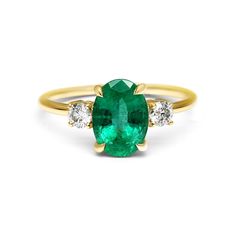 Eshed is a worldwide diamond and emerald supplier.  From Fifth Avenue in New York to La Place Vendome in Paris, and from London's Bond Street to Asia's finest shopping centers, Eshed is a trusted source for precious stones.  Free shipping + 100% money-back guarantee   Rings Specifications: ✦ 14k Yellow Gold ✦ Stone Type: Natural Emeralds  ✦ Shape:  ✦ Carat: 1.87 ✦ Clarity: Eye Clean ✦ Color: Green  Feel free to check out our other stones: Gia Certified Oval Emerald Ring In Yellow Gold, Gia Certified Oval Green Diamond Ring, Gia Certified Oval Emerald And Diamond Ring, Oval Emerald Ring In White Gold With Diamond, Oval Cabochon Emerald Ring With Diamond, Gia Certified Oval Yellow Gold Wedding Ring, Heirloom Oval Emerald Ring Gia Certified, Heirloom Oval Gia Certified Emerald Ring, Classic Oval Cabochon Emerald Ring With Diamond Accents