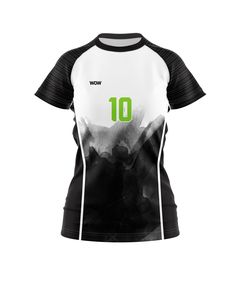 a black and white shirt with the number 10 on it