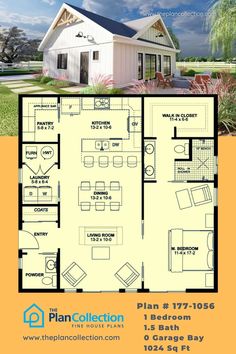 1 bedroom small house plans,  Plan # 177-1056 Single Bedroom Floor Plan, 1 Person House Layout, Simple 1 Bedroom House Plans, 1 Bedroom 1.5 Bath House Plans, 1 Bedroom Floor Plans Layout, Small House Layout 3 Bedroom, 1 Bedroom Cottage Floor Plan, 2 Bedroom 1.5 Bath House Plans, 1000 Sq Ft Basement Layout