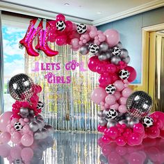 PRICES MAY VARY. 【YOU WILL GET】hot pink balloons（1 pcs 18 inch, 15 pcs 10 inch, 20 pcs 5 inch), rose red balloons(1 pcs 18 inch, 15 pcs 10 inch, 20 pcs 5 inch), metallic silver balloons(10 pcs 10 inch, 10 pcs 5 inch), cow print balloons(10 pcs 12 inch), 2 pcs 4D disco balloon, 2 pcs cowgirl boot balloon, 1 pcs banner, 1 pcs silver Fringe Curtains, 100pcs glue points, 1pcs balloon arch strip and ribbon. 【COWGIRL PARTY DECORATIONS】our Cow Print Balloons and Cowgirl Boot Balloons will add a touch o Disco Cowgirl 21st Birthday Party, Cowgirl Balloons, Last Rodeo Bachelorette, Rodeo Bachelorette, Silver Balloons, Fringe Curtains, Cowgirl Bachelorette Parties