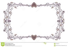 an ornate frame with hearts and leaves on white background stock photo - image 34987