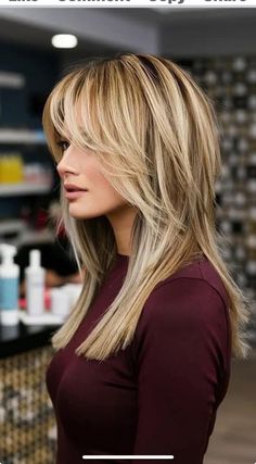 Side Bangs Hairstyles Long, Long Layered Haircuts With Side Bangs, Layered Front Hair, Side Swept Bangs Medium Hair With Layers, Framing Layers Long Hair, Face Framing Layers Curtain Bangs, Face Framing Layers Long Hair, Curtain Bangs Ideas, Layers Long Hair