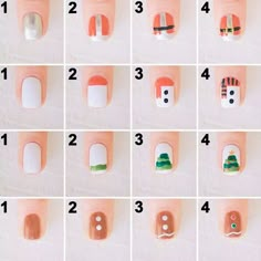 Desain Salon Kuku, Nails Art Easy, Christmas Nail Designs Easy, Xmas Nail Art