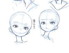 an animation character's head with different angles and facial expressions, including the nose