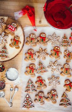 gingerbread cookies decorated with icing and christmas decorations