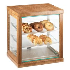 a display case filled with lots of different types of pastries