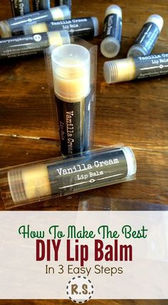 Easy Lip Balm Recipe, Easy Lip Balm, Diy Vanilla, Vanilla Lip Balm