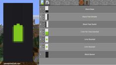 an image of a computer screen showing the settings for different items in minecraft's game